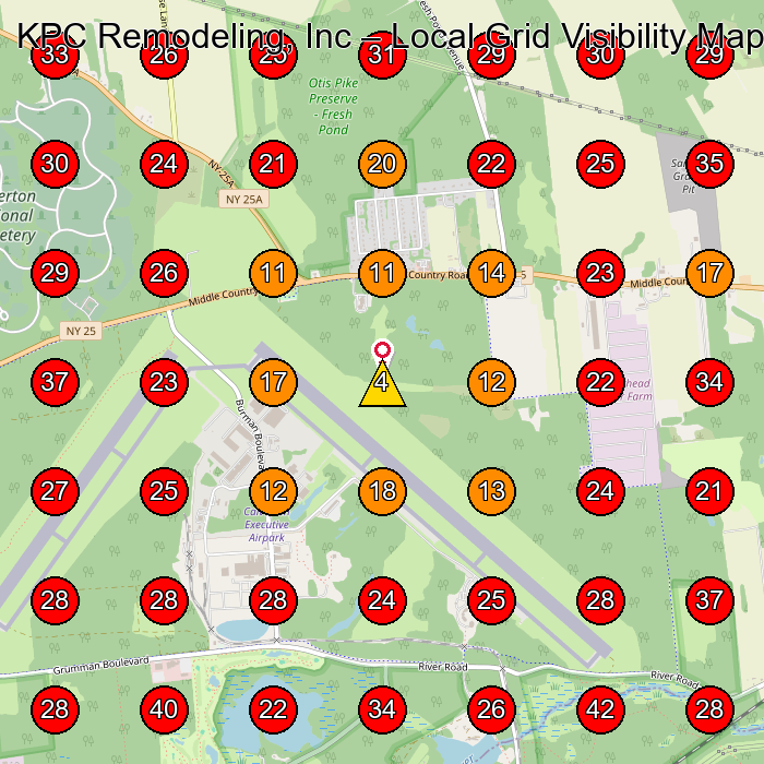 KPC Remodeling, Inc GeoGrid visibility map for Flooring Contractor in None